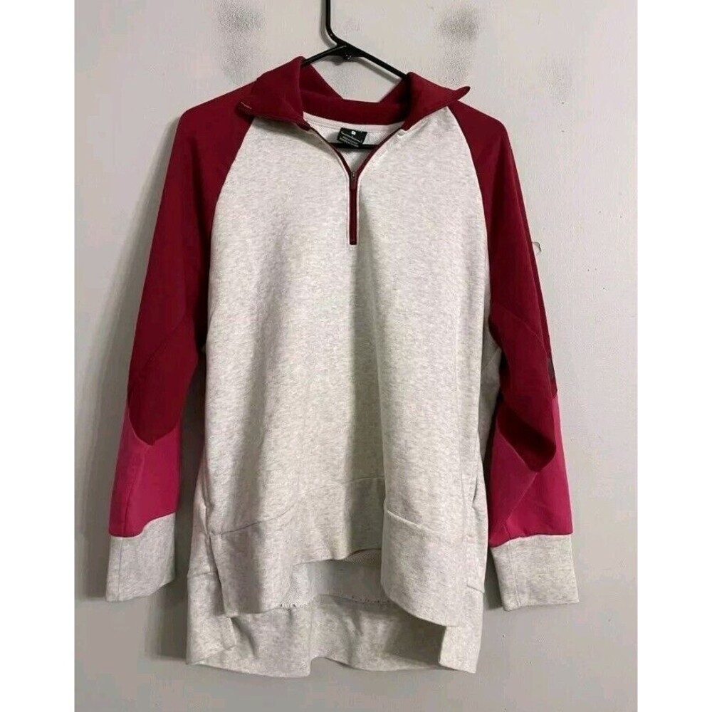 Nike Sweater Womens Just Do It Logo Fourth Zip Sweatshirt Large Color block